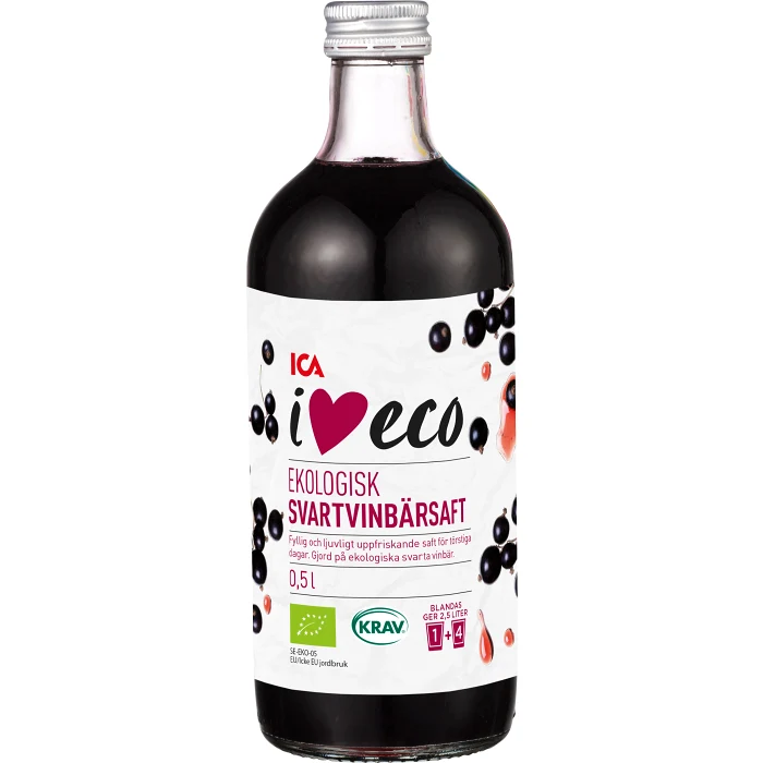 Svartvinbärssaft 0,5l KRAV ICA I love eco