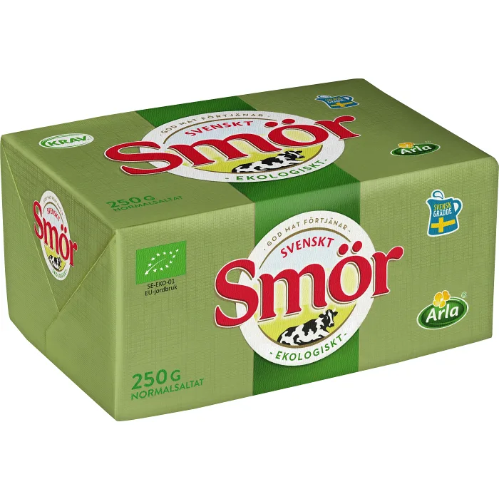 Smör Normalsaltat Svenskt 82% Ekologisk 250g Arla