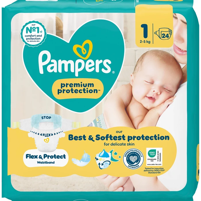 Blöjor New Baby Strl 1 2-5kg SIP 24p Pampers