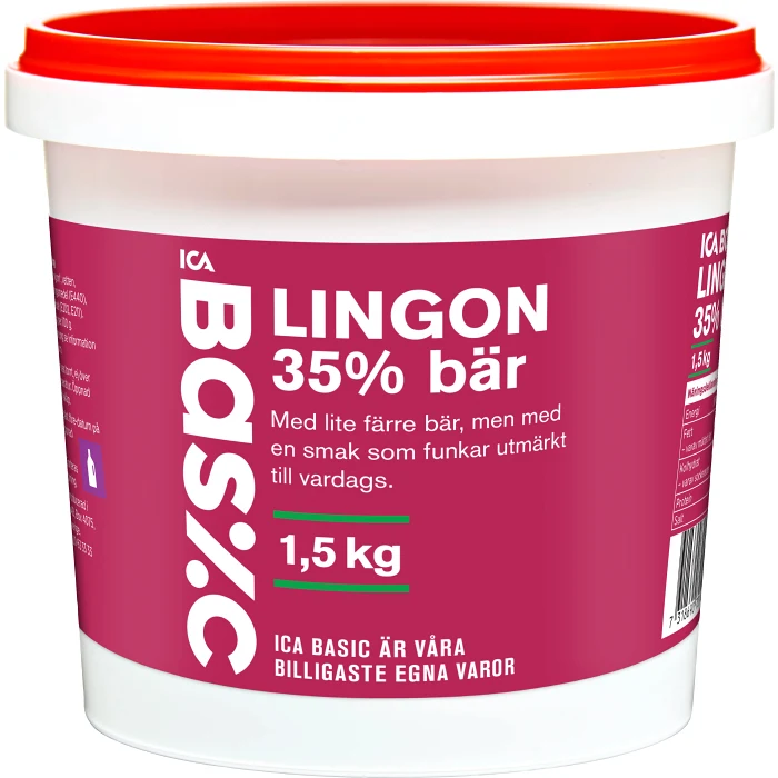 Lingon 35% bär 1.5kg ICA Basic