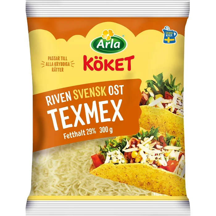 Riven ost Texmex 29% 300g Arla Köket