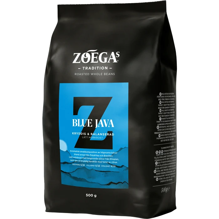 Kaffe Hela Bönor Blue Java 500g Zoegas