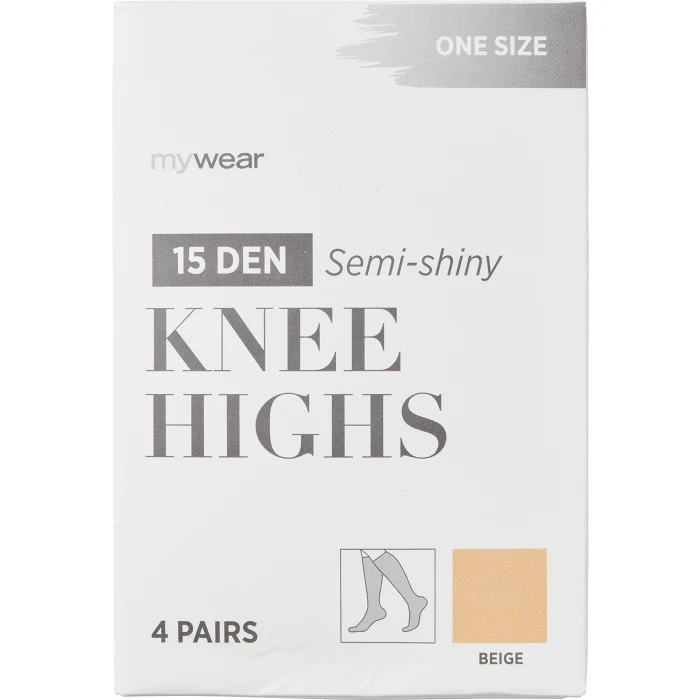 Knästrumpa 4p 15D beige onesize mywear