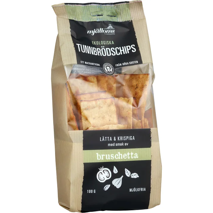 Tunnbrödschips Bruschetta Mjölkfri Ekologiska 100g Mjälloms