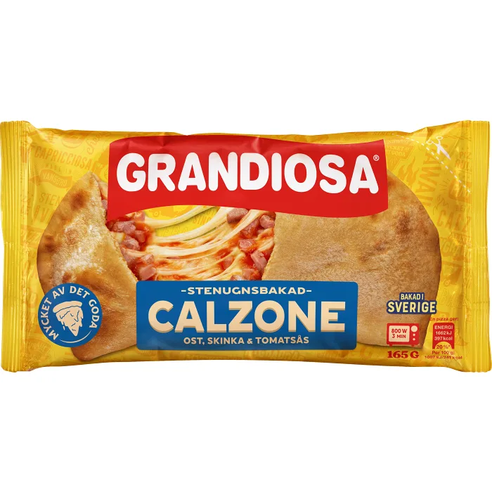Calzone ost & skinka minipizza 165g Grandiosa