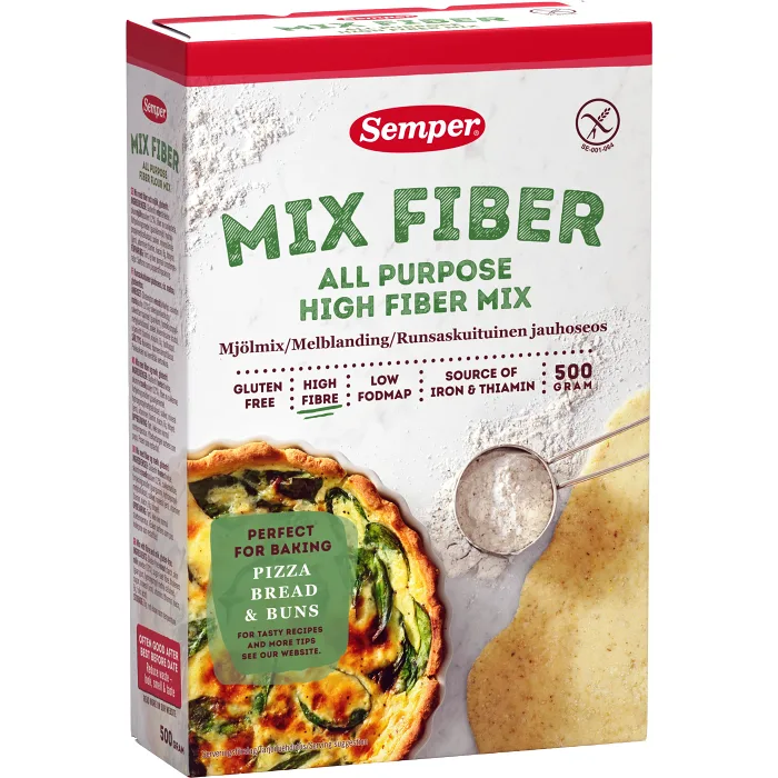 Mjölmix med fiber 500g Semper