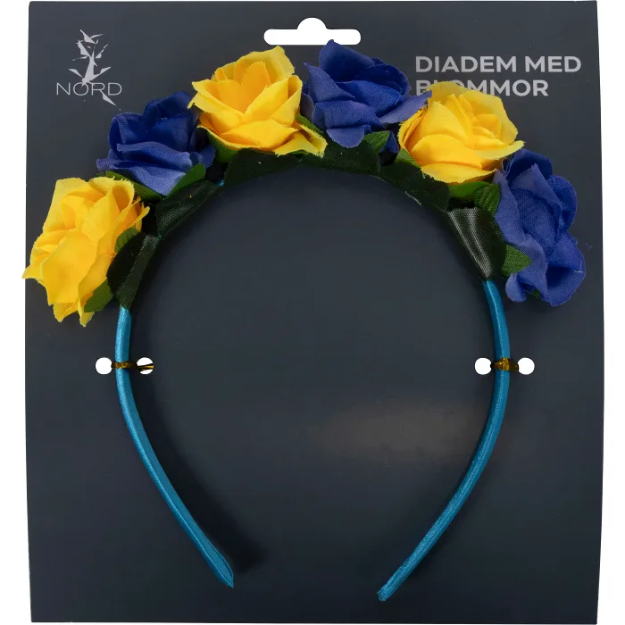Blomdiadem gul/blå