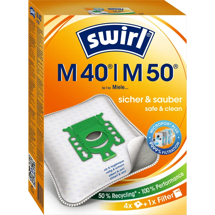 Dammsugarpåse M40/M50 4-pack Swirl