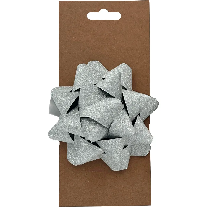 Presentrosett glitter silver 1-p XL
