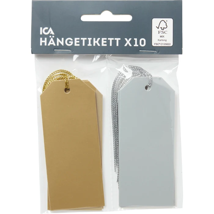 Hängetikett Metallic 10-p