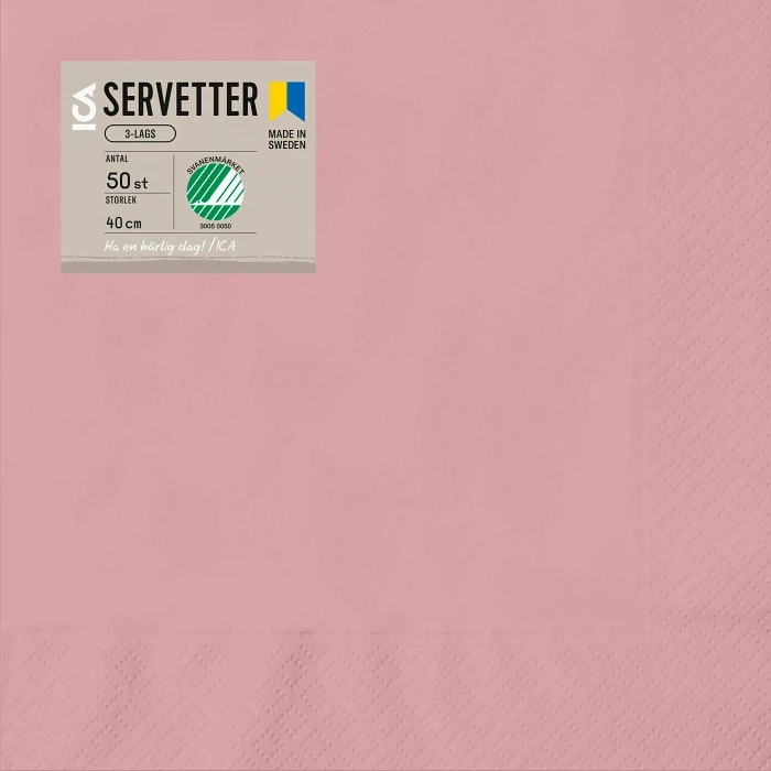 Servett 50p 40cm dusty pink ICA