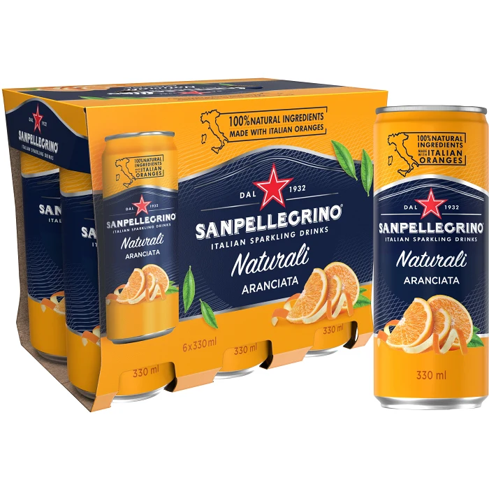 Sparkling drink Aranciata 6-p 33cl San Pellegrino