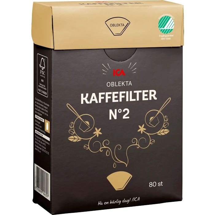 Kaffefilter oblekta 102 80-p ICA