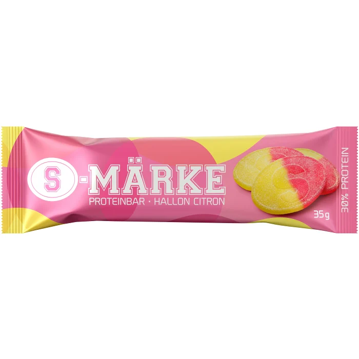 Proteinbar Hallon Citron S-märke 35g Candypeople