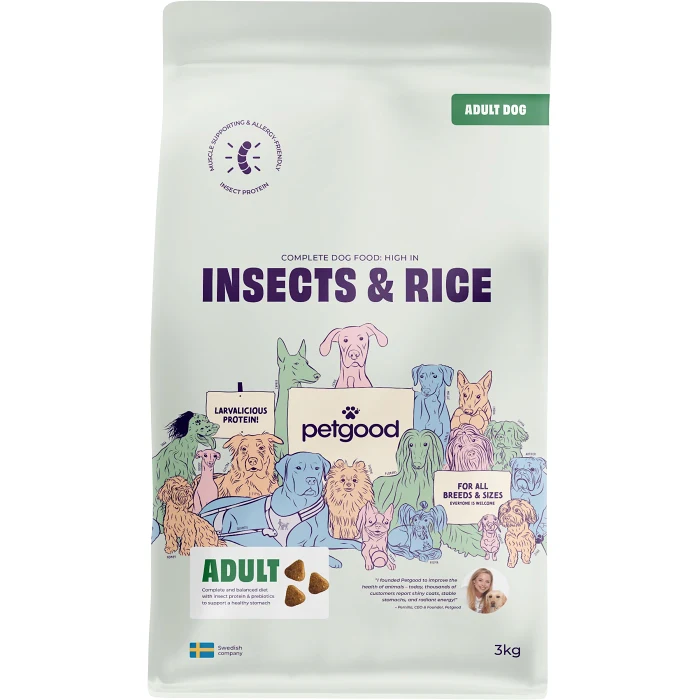 Hundmat Torrfoder Insects & Rice 3kg Petgood