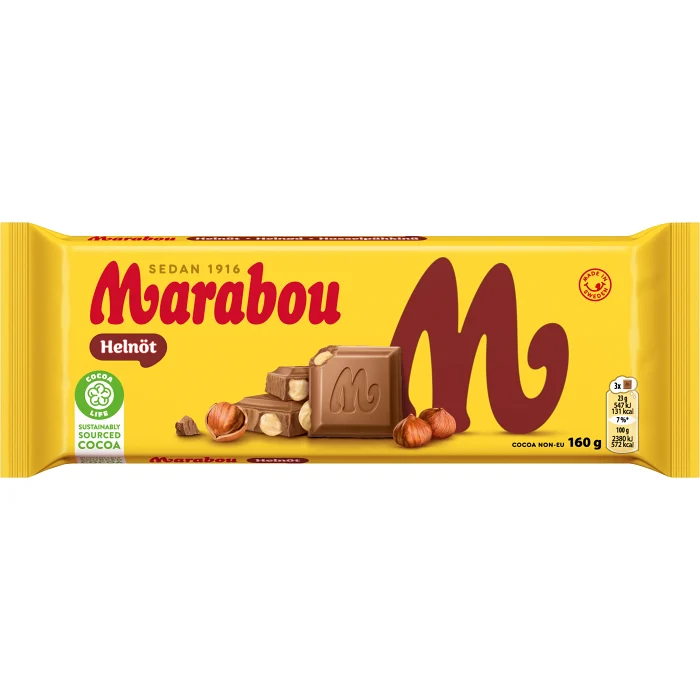 Chokladkaka Helnöt 160g Marabou