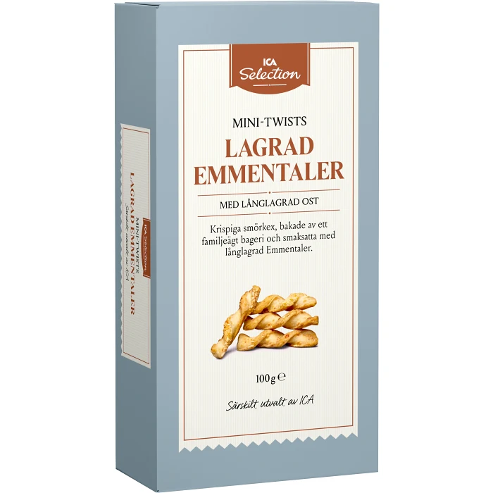Kex Mini twist  Emmentaler 100g ICA Selection