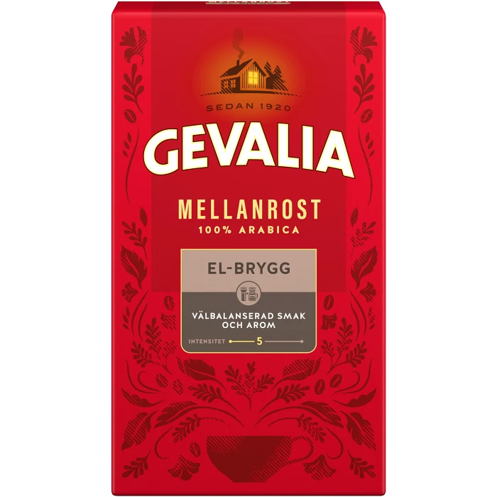 Bryggkaffe El-brygg Mellanrost 450g Gevalia