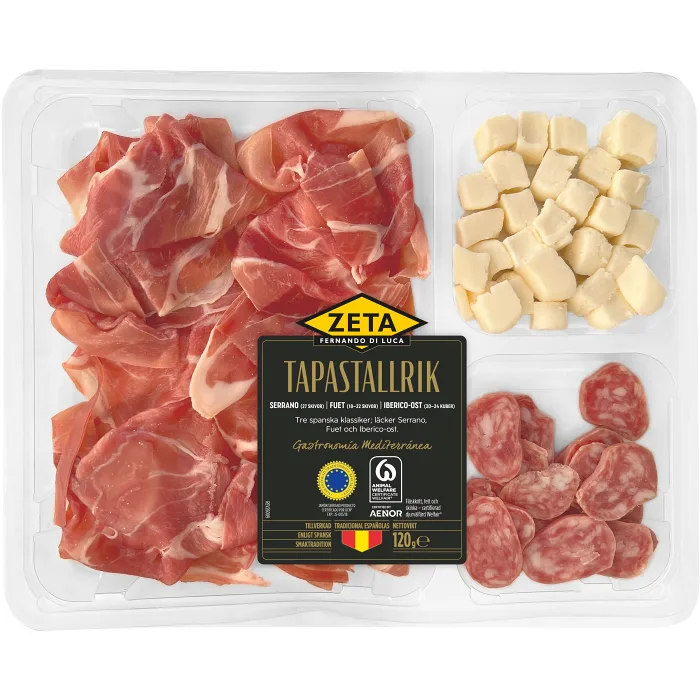 Tapastallrik med Fuet & Iberico 120g Zeta