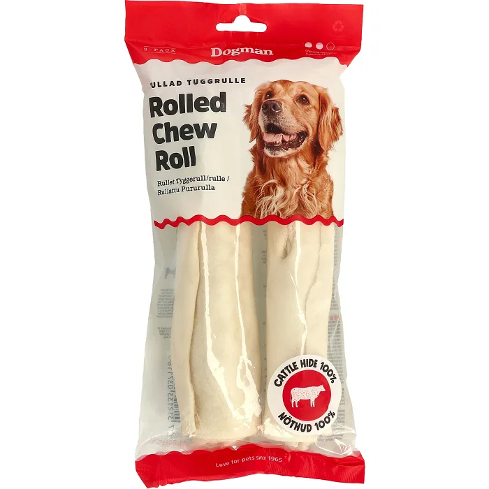 Tuggrulle rullad vit M 2-p Dogman