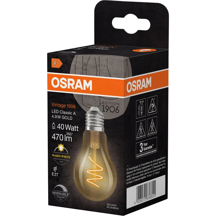 LED A60 Gold E27 470lm(40W) Dimbar Osram