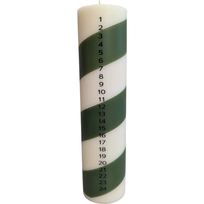 Kalenderljus swirl grön H20cm ICA