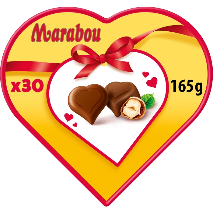 Pralin Hjärta Hasselnötsfyllning 30-p 165g Marabou