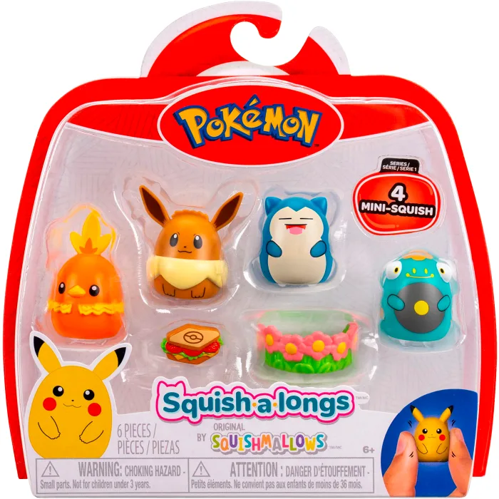Squish-a-longs Squishmallows Pokemon 4p