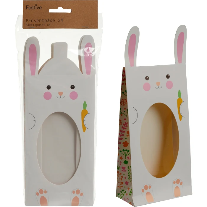 Presentpåse 4p Kanin med fönster