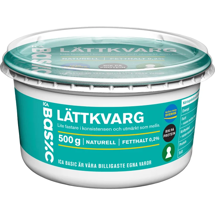Lättkvarg Naturell 0,2% 500g ICA Basic