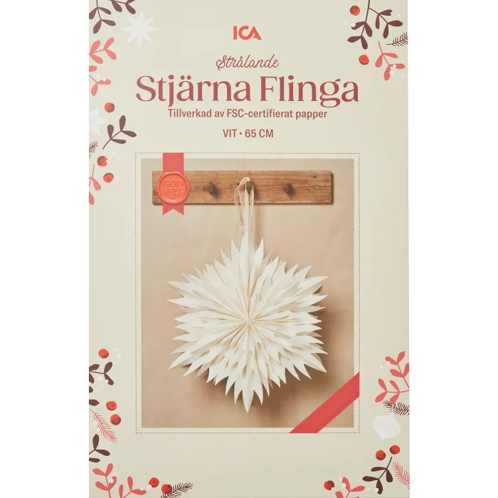 Stjärna flinga vit 65cm ICA