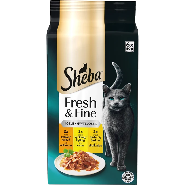 Kattmat Kalkon/Kyckling/Fjäderfä 6x50g Sheba