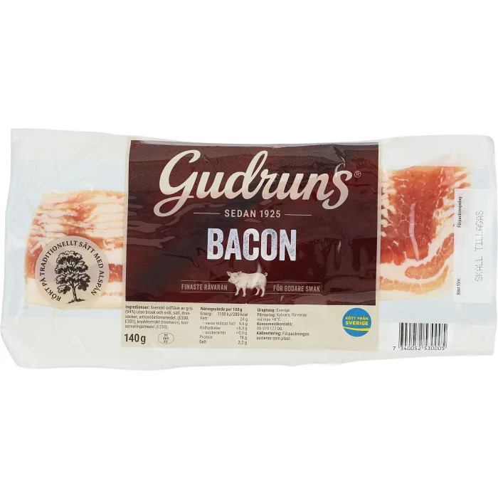 Bacon Skivad 140g Gudruns
