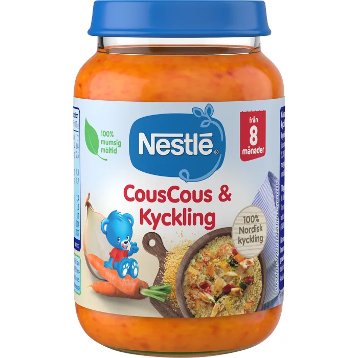 Barnmat Couscous & kyckling 8m 190g Nestle