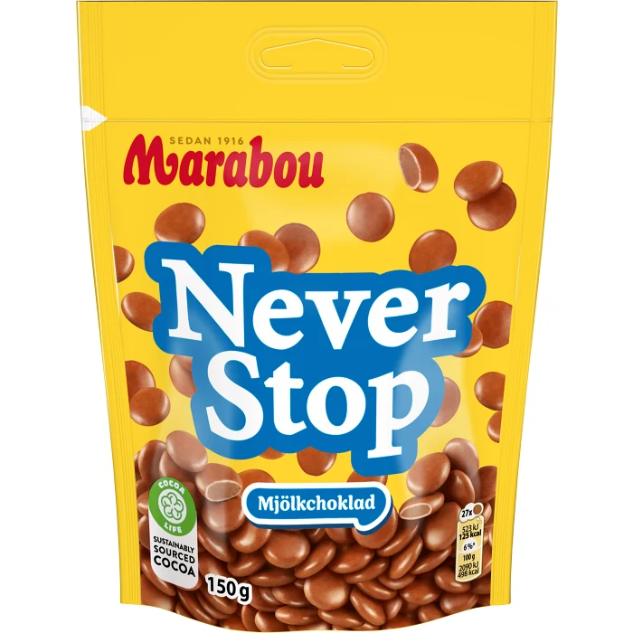 Chokladpåse Never Stop 150g Marabou
