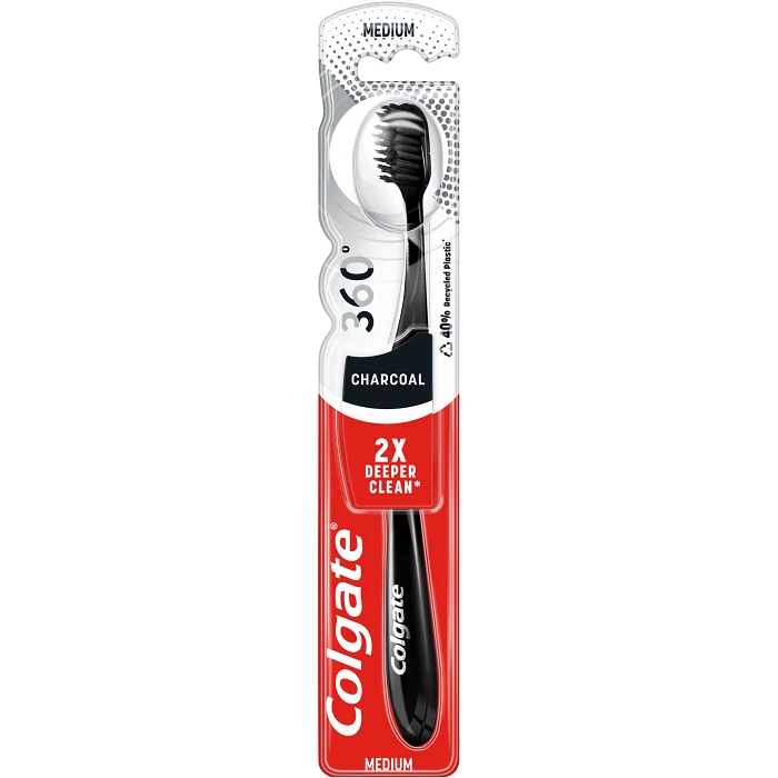 Tandborste 360 Charcoal Medium 1-p Colgate