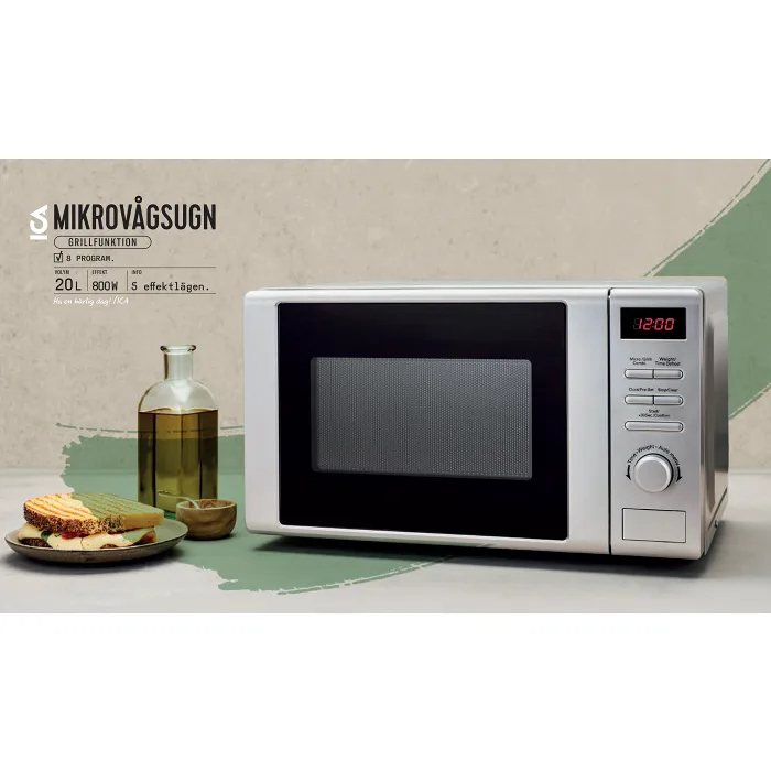 Mikrovågsugn med grill Silver ICA