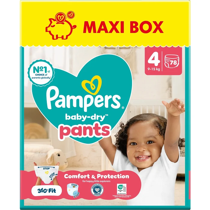 Byxblöjor Baby Dry Pants Strl 4 9-15kg Maxi 78-p Pampers