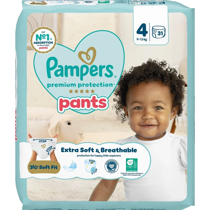 Byxblöjor Premium Protection Pants Strl 4 9-15kg 31p Pampers
