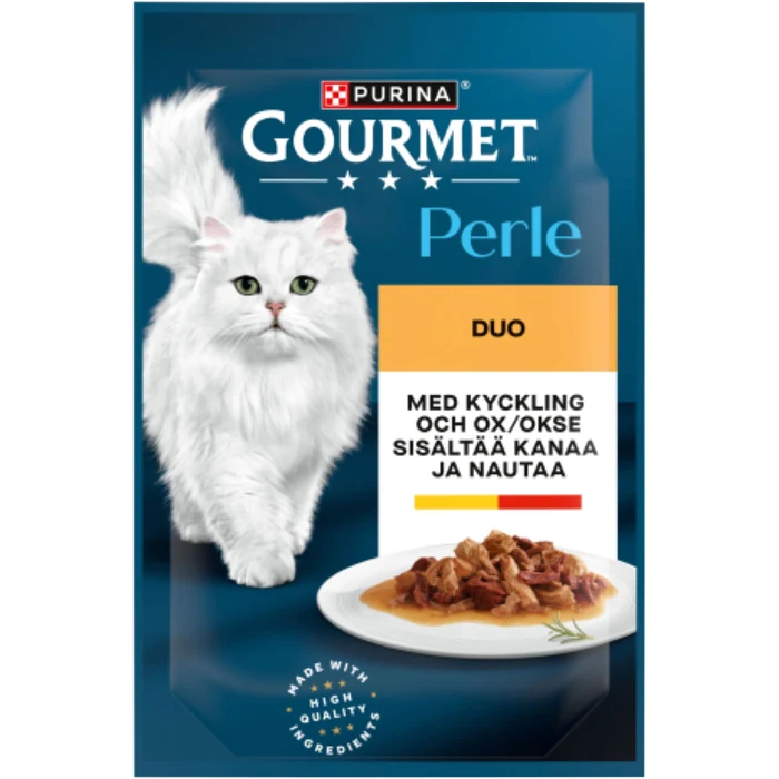 Kattmat Kyckling & oxkött 85g Gourmet