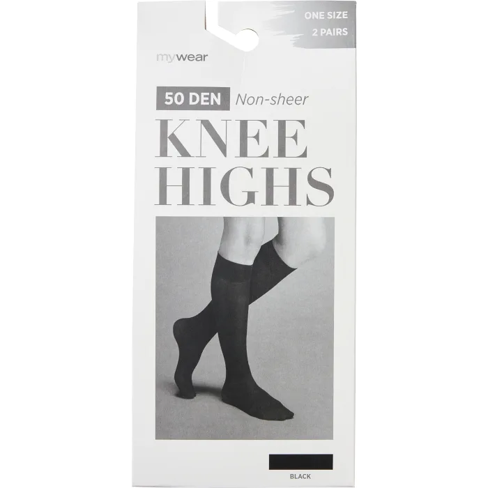 Knästrumpa 2p 50D svart onesize mywear