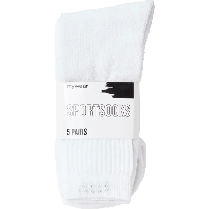 Sportsocka 5p vit 36/40 mywear