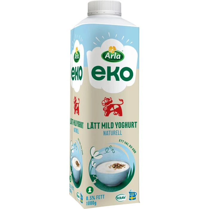Lättyoghurt Mild Naturell Ekologisk 0,5% 1000g Arla Ko®