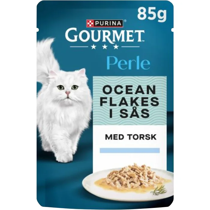 Kattmat Ocean Flakes Torsk 85g Gourmet Perle