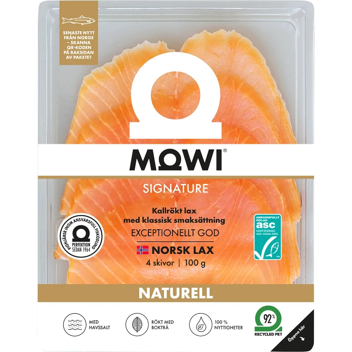 Lax Kallrökt Skivad 100g Mowi