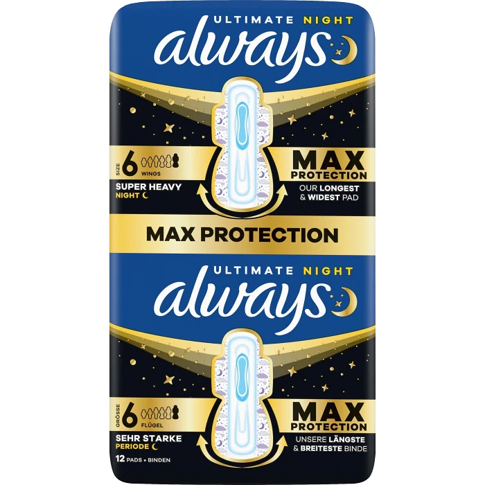 Binda Ultra Ultimate Night Pads S6 12-p Always