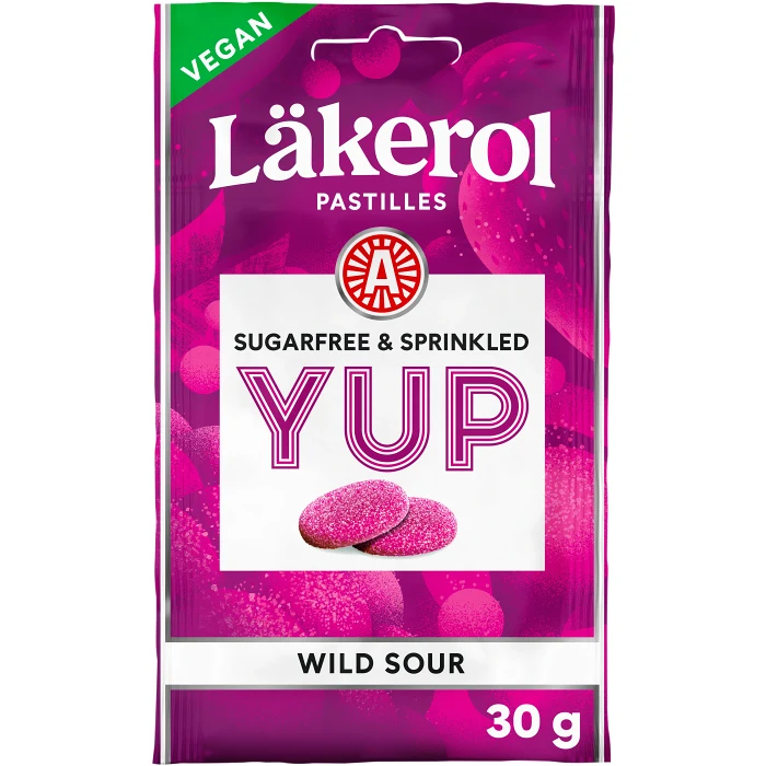 Halstabletter YUP Wild sour Sockerfri 30g Läkerol