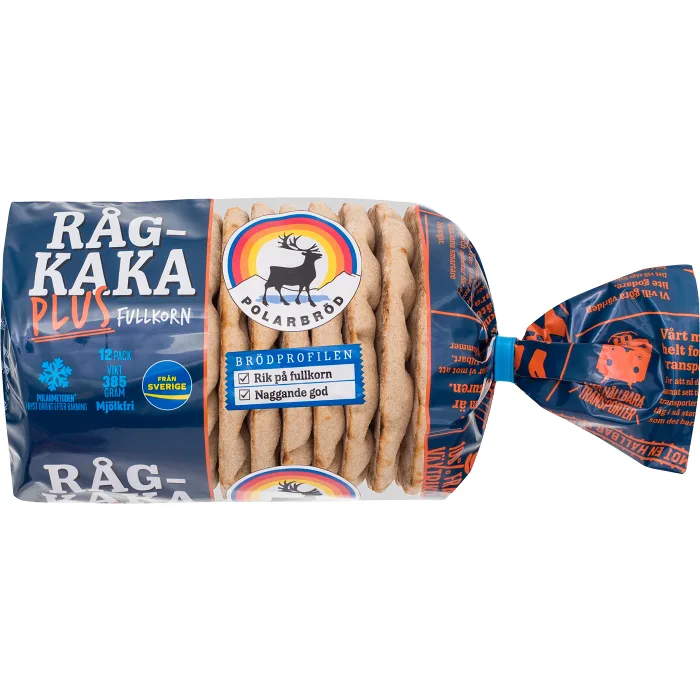 Rågkaka Plus fullkorn 12-p 385g Polarbröd