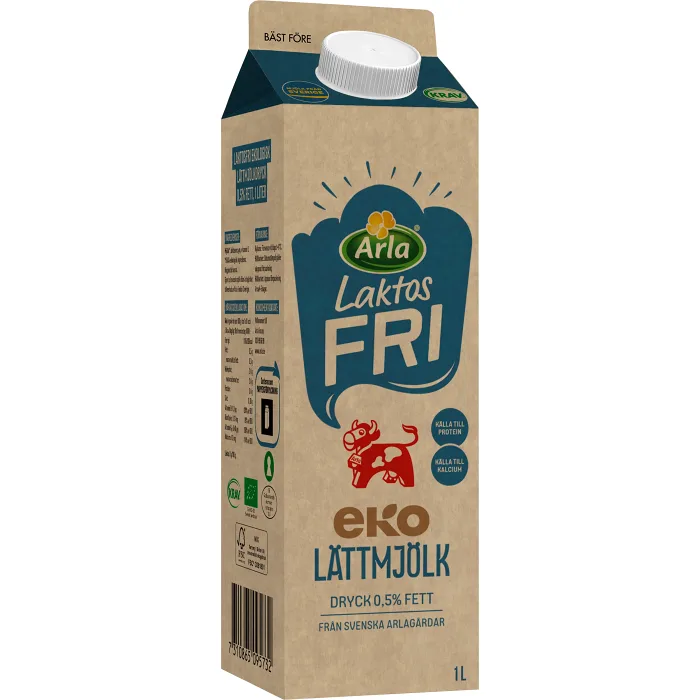 Lättmjölkdryck Laktosfri 0,5% 1l KRAV Arla Ko®