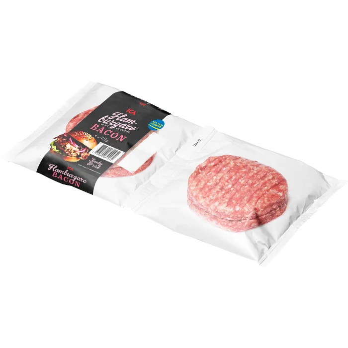 Hamburgare Färsk Bacon 4-p 452g ICA